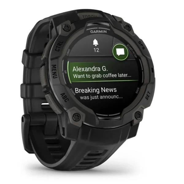 Garmin Instinct 3 45mm AMOLED Black Black silicone band - Image 2